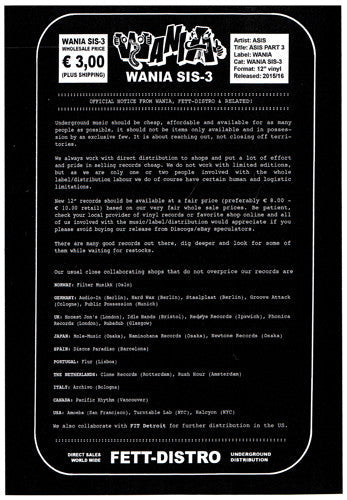 Asis Part 3 | Mint (M) Generic Get Vinyls