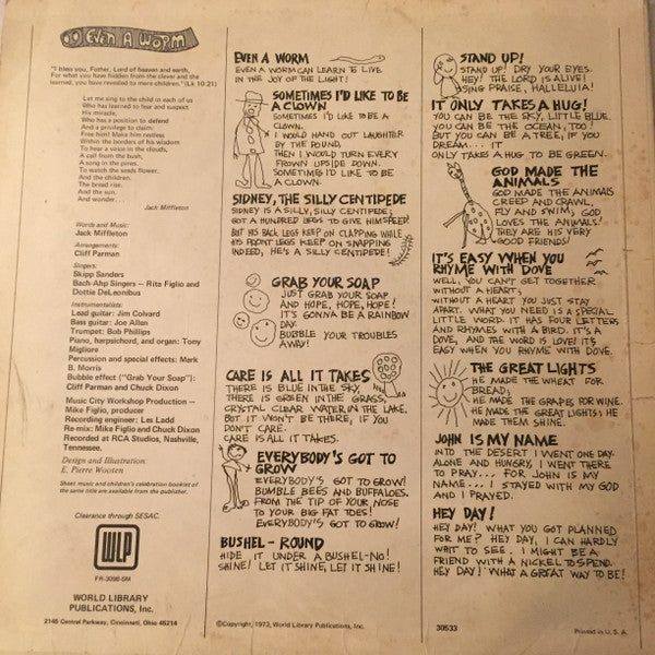 Even A Worm: Songs for Childrens Celebrations Ages 2 to 10 | Near Mint (NM) Near Mint (NM) Get Vinyls