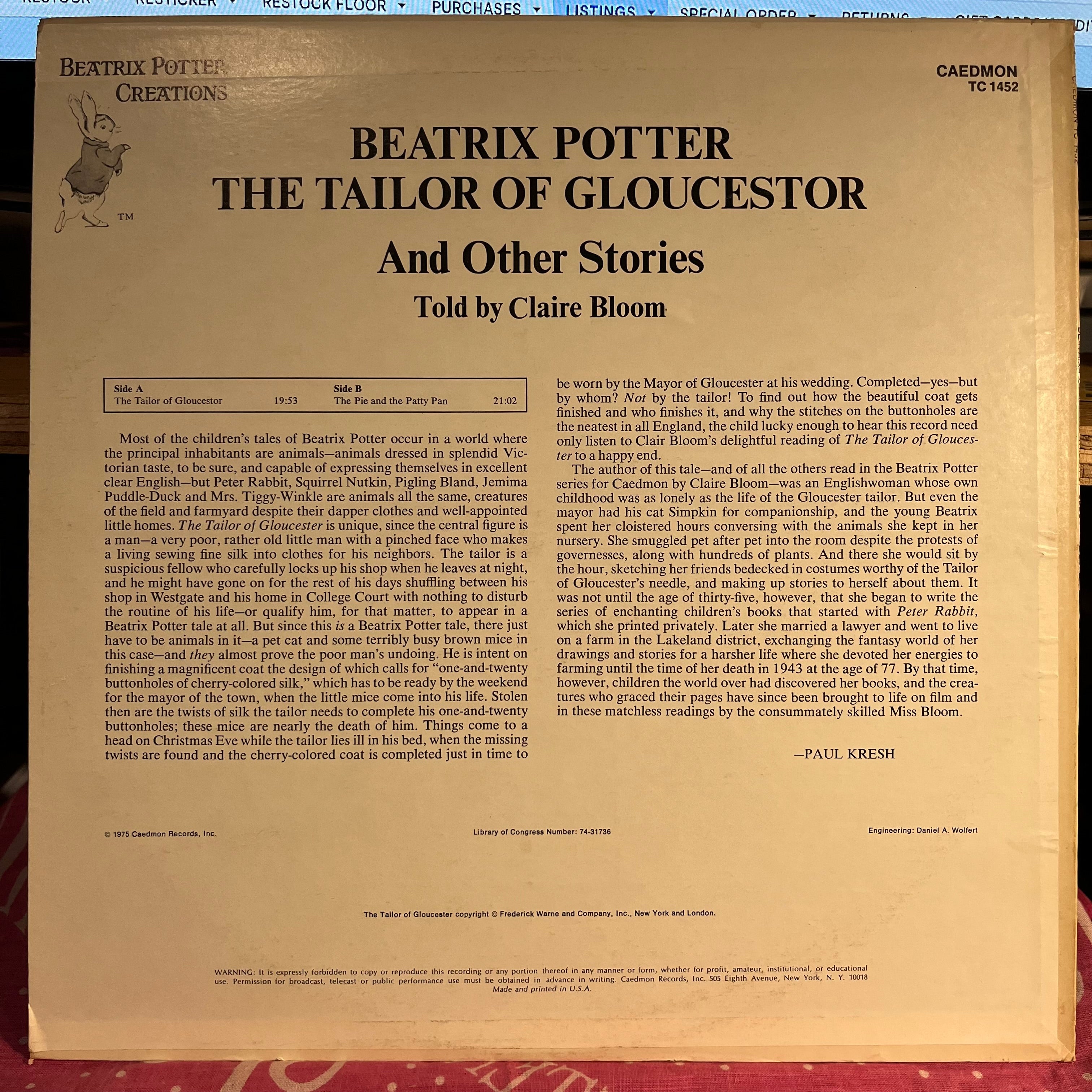 The Tailor Of Gloucester And Other Stories | Near Mint (NM) Excellent (EX) Get Vinyl