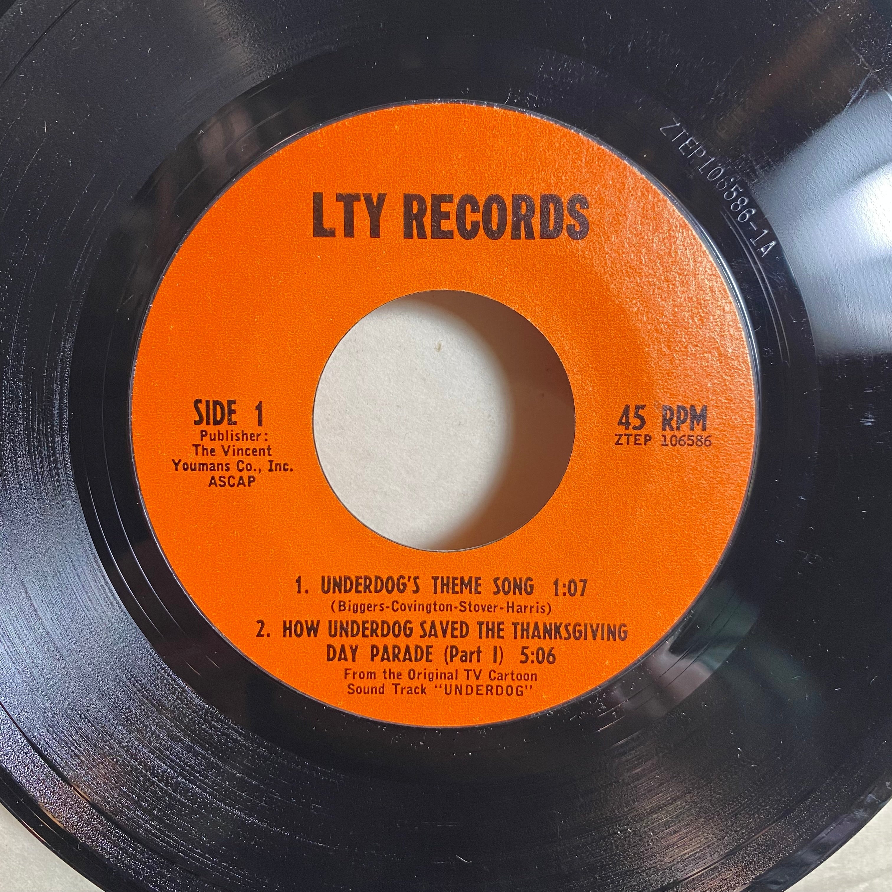 The Underdog Theme Song (7" VINYL) | Near Mint (NM or M-) Very Good Plus (VG+) Get Vinyl