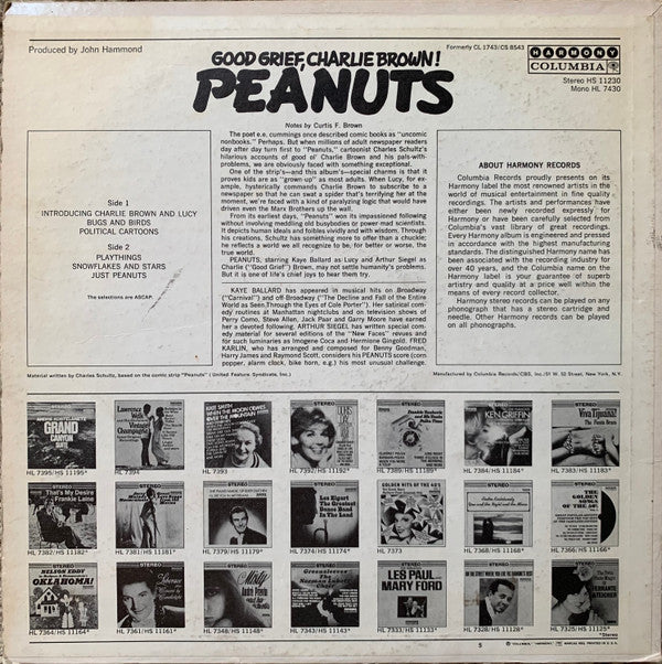 Good Grief, Charlie Brown! Peanuts | Very Good (VG) Very Good (VG) Get Vinyls