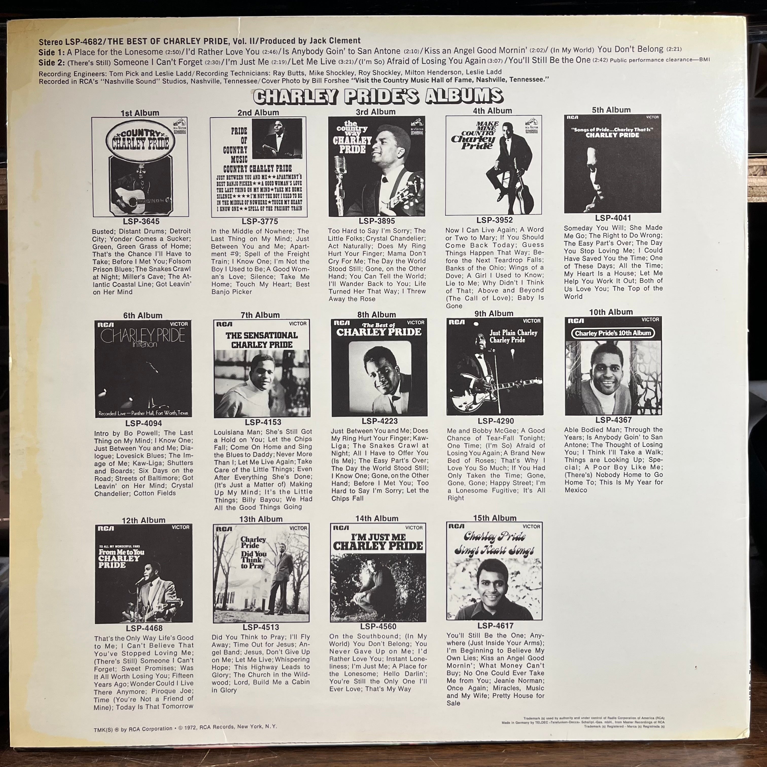 The Best Of Charley Pride Vol. II (GERMAN VINYL) | Near Mint- (NM-) Near Mint (NM or M-) Get Vinyls