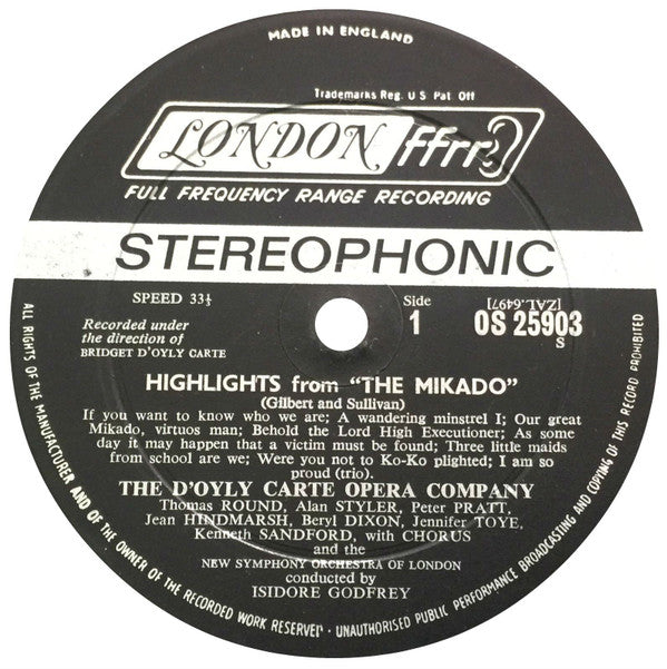 Highlights From The Mikado | Near Mint (NM) Very Good Plus (VG+) Get Vinyls