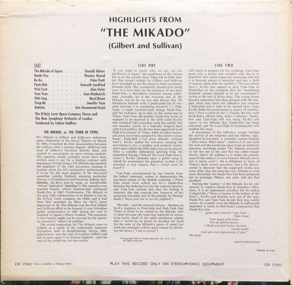 Highlights From The Mikado | Near Mint (NM) Very Good Plus (VG+) Get Vinyls