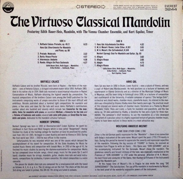 The Virtuoso Classical Mandolin | Very Good Plus (VG+) Very Good Plus (VG+) Get Vinyls