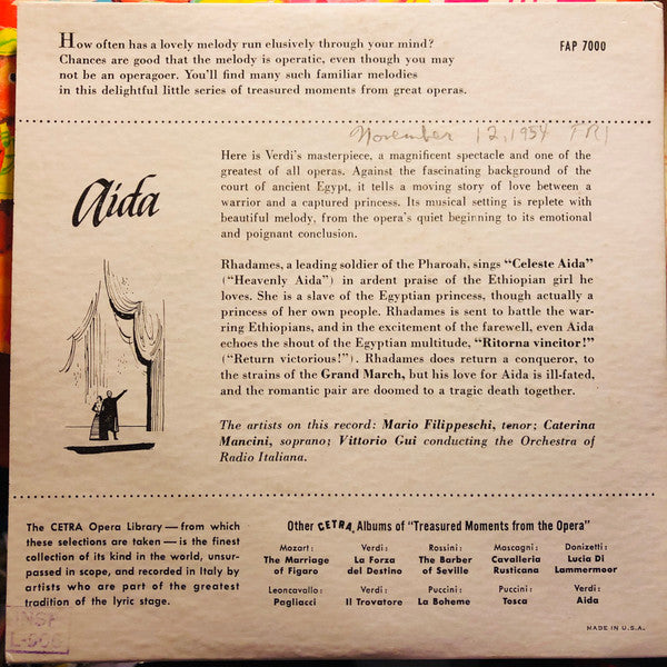 Aida | Very Good (VG) Very Good Plus (VG+) Get Vinyls
