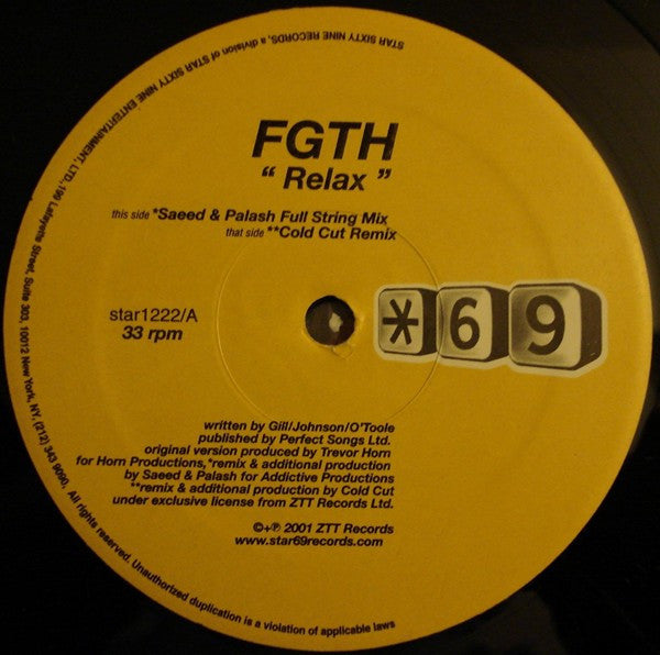 Relax (Remixes) - (Disc 2 of 2) | Near Mint (NM) Excellent (EX) Get Vinyl