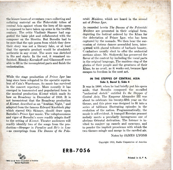 Dances Of The Polovetzki Maidens / In The Steppes Of Central Asia *2X7"* | Near Mint (NM) Near Mint (NM) Get Vinyls