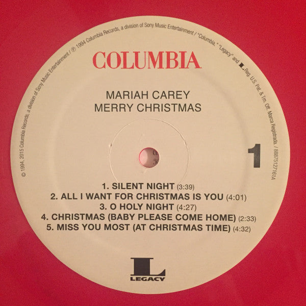 Mariah Carey Merry Christmas Columbia, Legacy LP, Album, Ltd, RE, Red Mint (M) Mint (M) Get Vinyl