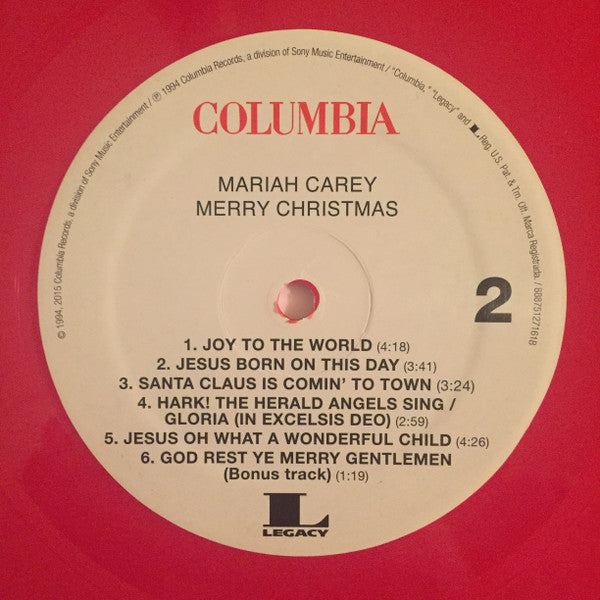 Mariah Carey Merry Christmas Columbia, Legacy LP, Album, Ltd, RE, Red Mint (M) Mint (M) Get Vinyl