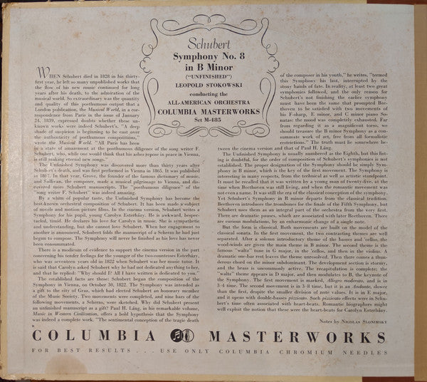 Symphony No. 8 In B Minor ('Unfinished') | Very Good Plus (VG+) Very Good Plus (VG+) Get Vinyls