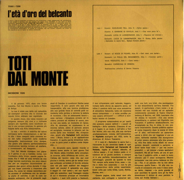 Toti Dal Monte | Near Mint (NM) Very Good Plus (VG+) Get Vinyls